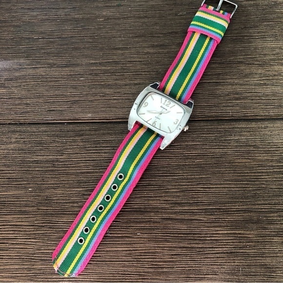 Striped Large Face Ribbon belt watch - Picture 2 of 3